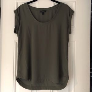 J. CREW Drapey Olive Green Shirt Size 2